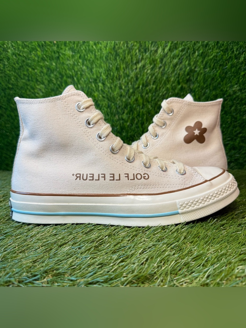 Golf Le Fleur x Converse Chuck 70 Hi High Parchment Canvas Beige